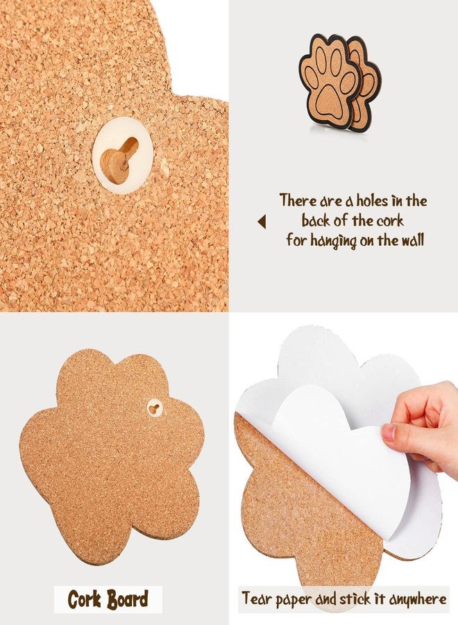 Yookeer Decorative Cork Bulletin Board for Walls Memo Bulletin Pin Board Dog Paw Shape Bulletin Cork Board for Office Home Kitchen (2 Pieces) - Image 3