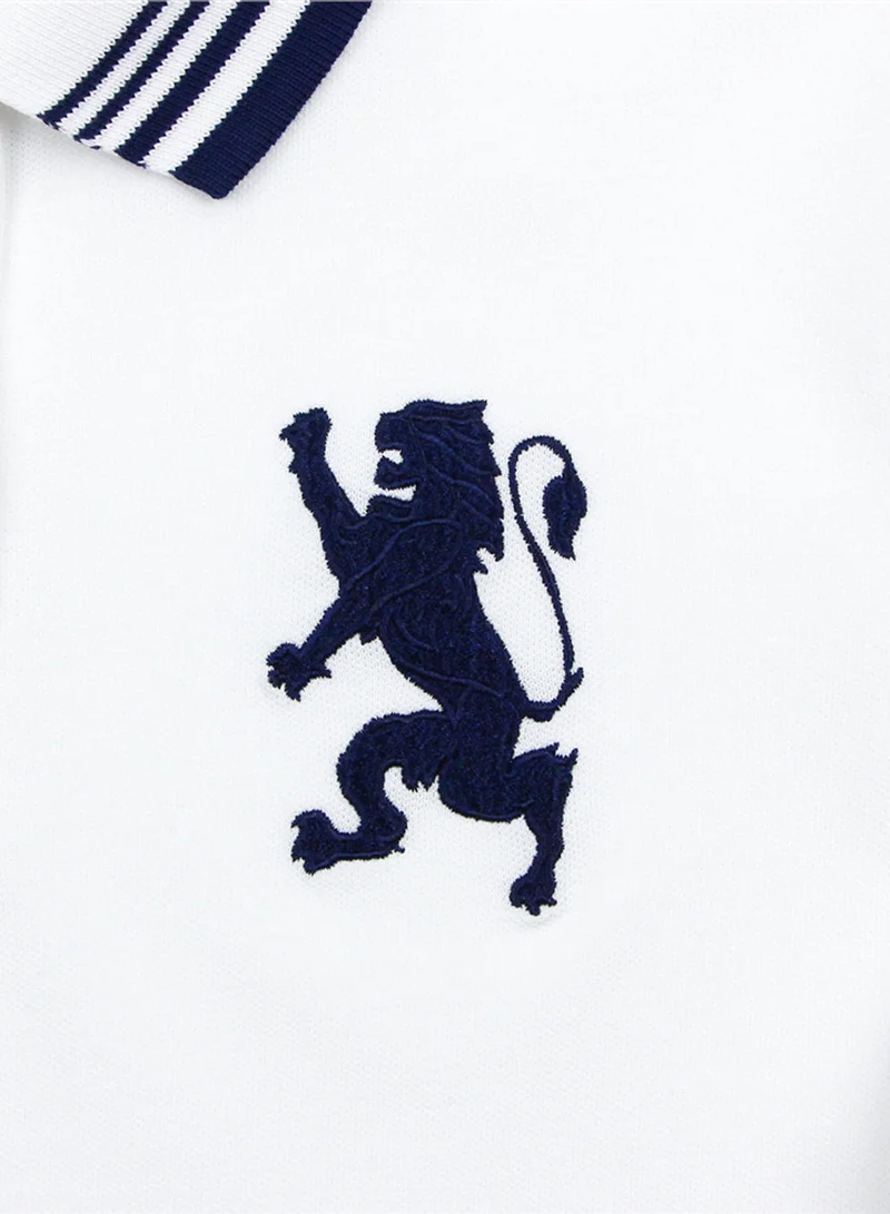 GIORDANO  Women’s Slim Pique Polo with 3D Lion Embroidery for Women | Best Price UAE