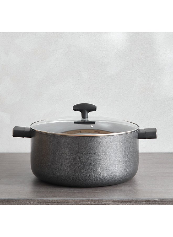 Home Box Lisbon Non-Stick Stock Pot with Glass Lid 32x15x36 cm  - Image 1