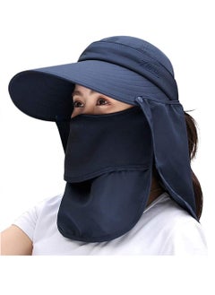 SYOSI Women Sun Wide Brim UV Protection Fishing Hats Foldable Ponytail Summer Hat with Detachable Flap UPF 50+ Protection Packable Beach Sun Visor Cap Outdoor Camping Fishing Cycling Sunshade Hat  - Image 1