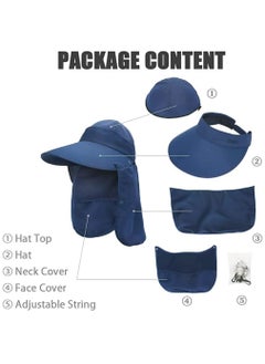 SYOSI Women Sun Wide Brim UV Protection Fishing Hats Foldable Ponytail Summer Hat with Detachable Flap UPF 50+ Protection Packable Beach Sun Visor Cap Outdoor Camping Fishing Cycling Sunshade Hat  - Image 2