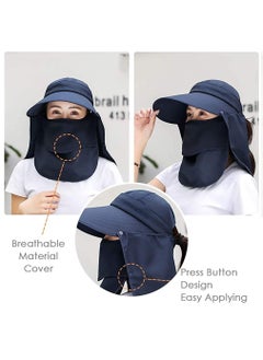 SYOSI Women Sun Wide Brim UV Protection Fishing Hats Foldable Ponytail Summer Hat with Detachable Flap UPF 50+ Protection Packable Beach Sun Visor Cap Outdoor Camping Fishing Cycling Sunshade Hat  - Image 5