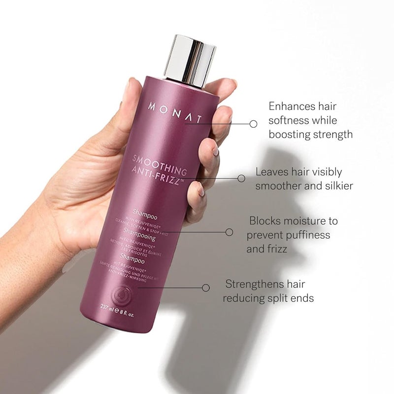 MONAT Smoothing Anti-Frizzâ„¢ Shampoo - Humidity Protection, Frizz Control with REJUVENIQEÂ® & Tropical Butters, Velvety Fragrance, 237 ml (8 fl. oz.) - Image 3