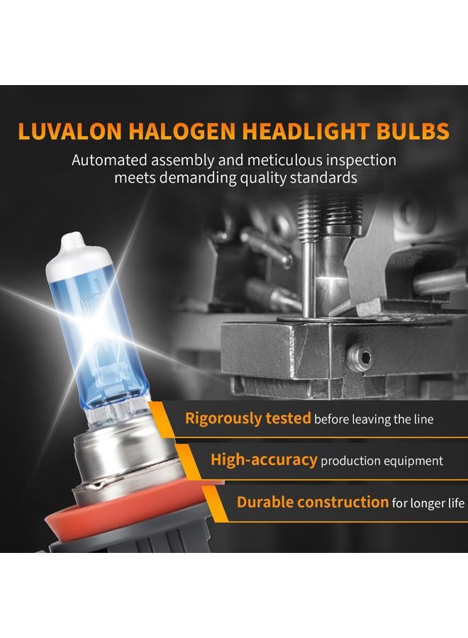 LUVALON H11 Headlight Bulbs Halogen Headlight Bulbs for High Beam Low Beam and Fog Light Replacement 12V 55W 5000K 2 Pack - Image 3