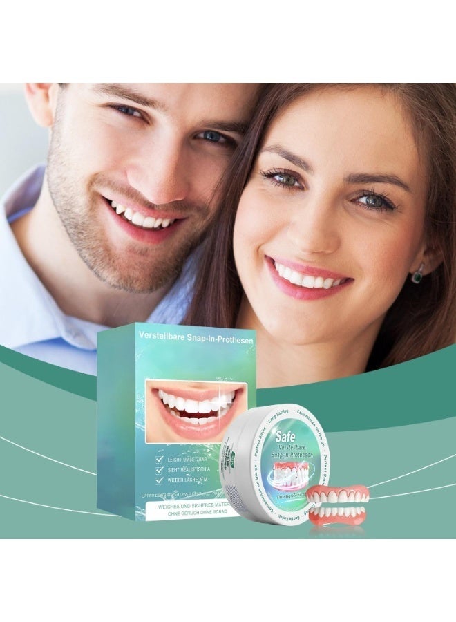 ORALHOE طقم قشور الأسنان الفورية القابلة للتعديل: أسنان صناعية من السيليكون مريحة وتبدو طبيعية لإعادة تأهيل الأسنان - Image 5