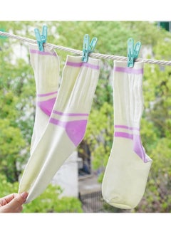 Kimaya 30 Clothes Pegs for Socks with Basket - Laundry Hook with Basket Windproof Clip for Underwear and Socks Clothes Dryer Clip Clothes Peg Clothes Hook Clip Size 5.2 x cm (Blue)  - Image 4