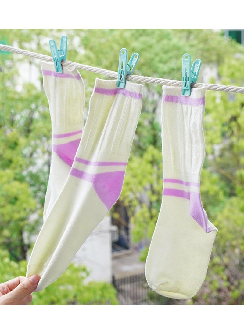 Kimaya 30 Clothes Pegs for Socks with Basket - Laundry Hook with Basket Windproof Clip for Underwear and Socks Clothes Dryer Clip Clothes Peg Clothes Hook Clip Size 5.2 x cm (Blue)  - Image 4