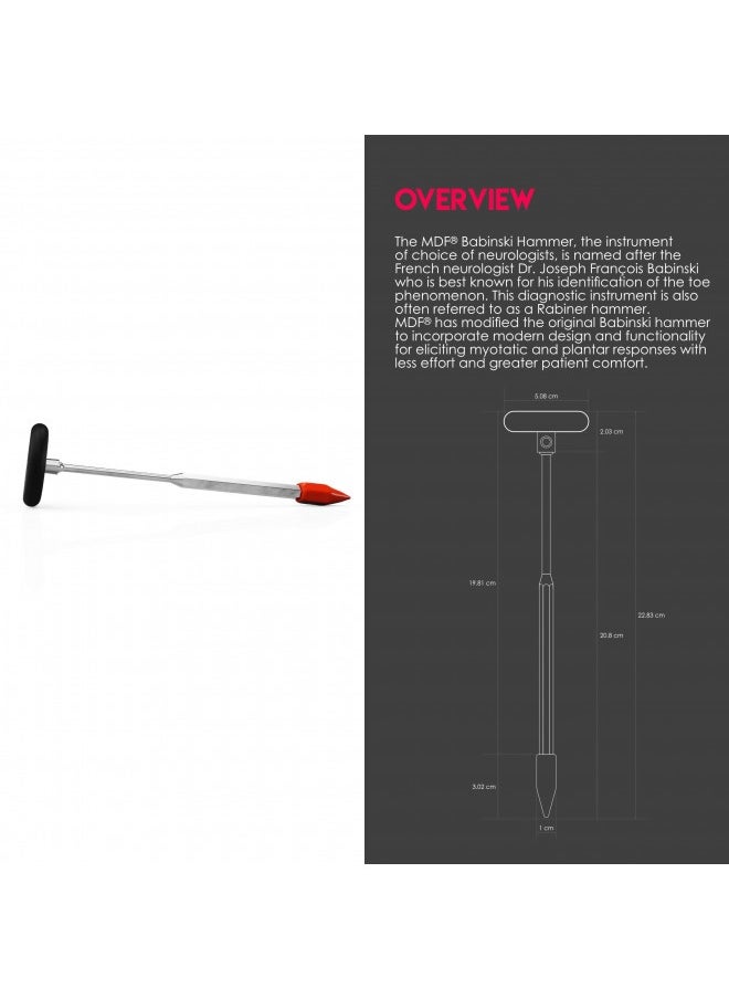 MDF Instruments Mdf® Babinski Neurological Reflex Hammer With Pointed Tip For Superficial Responses - Free-Parts-For-Life And Lifetime Warranty - Black (Mdf535-11)  - Image 5