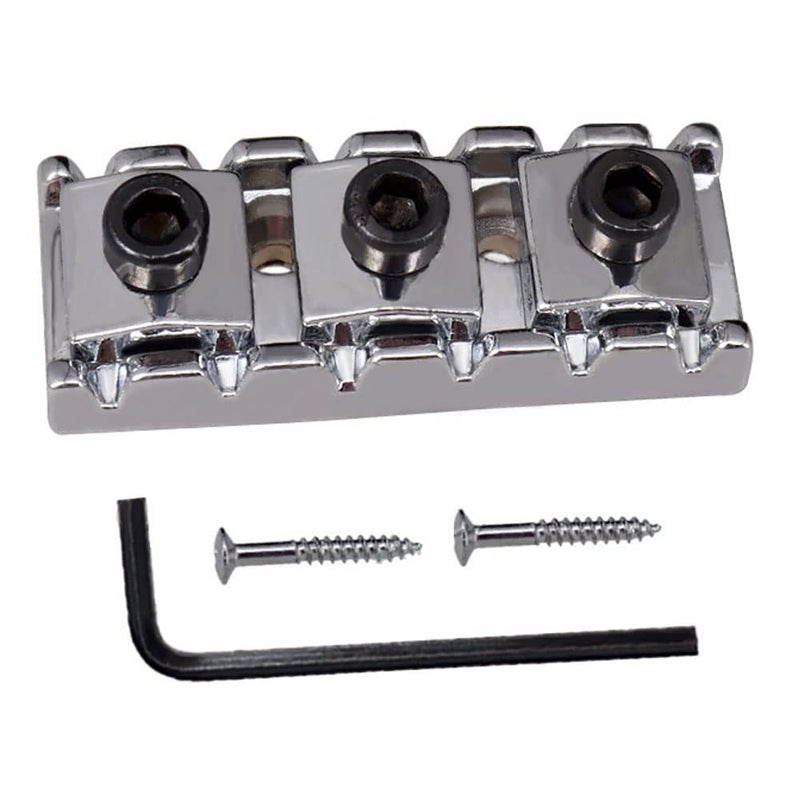 JD.Moon R3 Electric Guitar String Locking Nut for Floyd Rose Tremolo Bridge 43mm (Chrome with Black nut) - Image 1