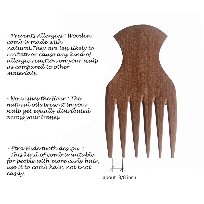 بلاي نا مشط خشبي طبيعي لتصفيف الشعر - Image 2