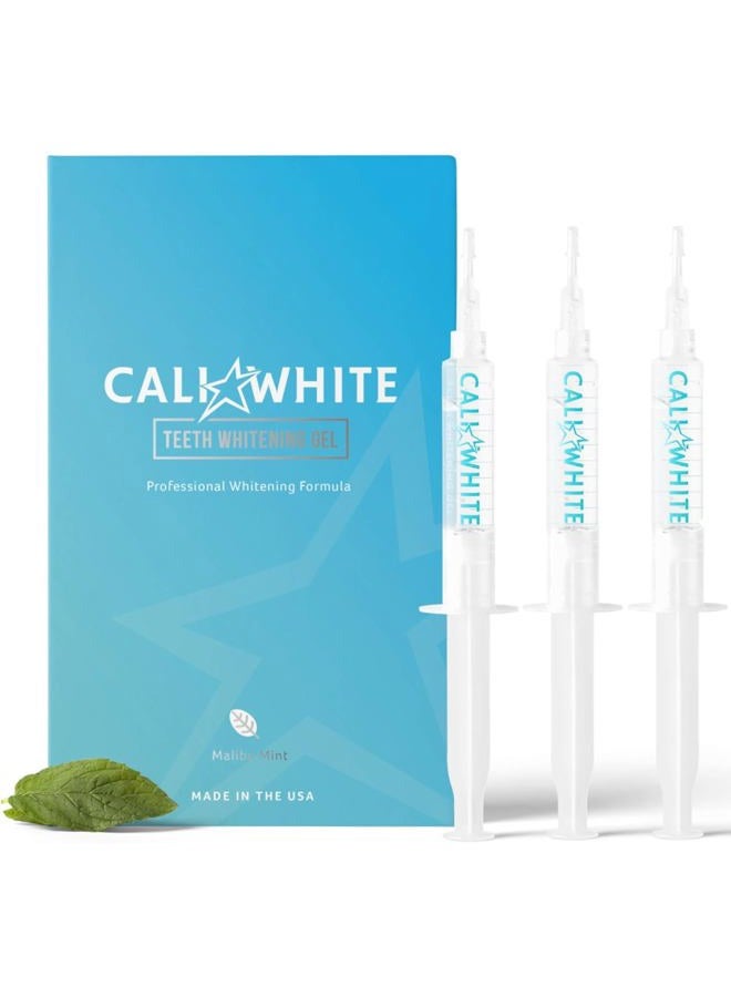 Cali White TEETH WHITENING GEL REFILLS, 35% Carbamide Peroxide, Natural, Vegan, Organic Whitener for Sensitive Tooth Bleach, Gels MADE IN USA, 3X 5mL Syringes, Use with UV or LED Light & Trays HISMILE - Image 1