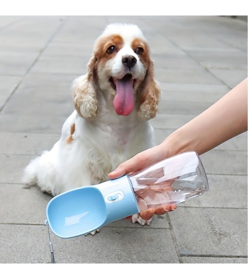 Blue Leakproof Portable Dog Water Bottle with Bowl for Travel Outdoor - Image 5