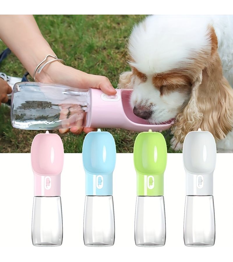 Blue Leakproof Portable Dog Water Bottle with Bowl for Travel Outdoor - Image 1