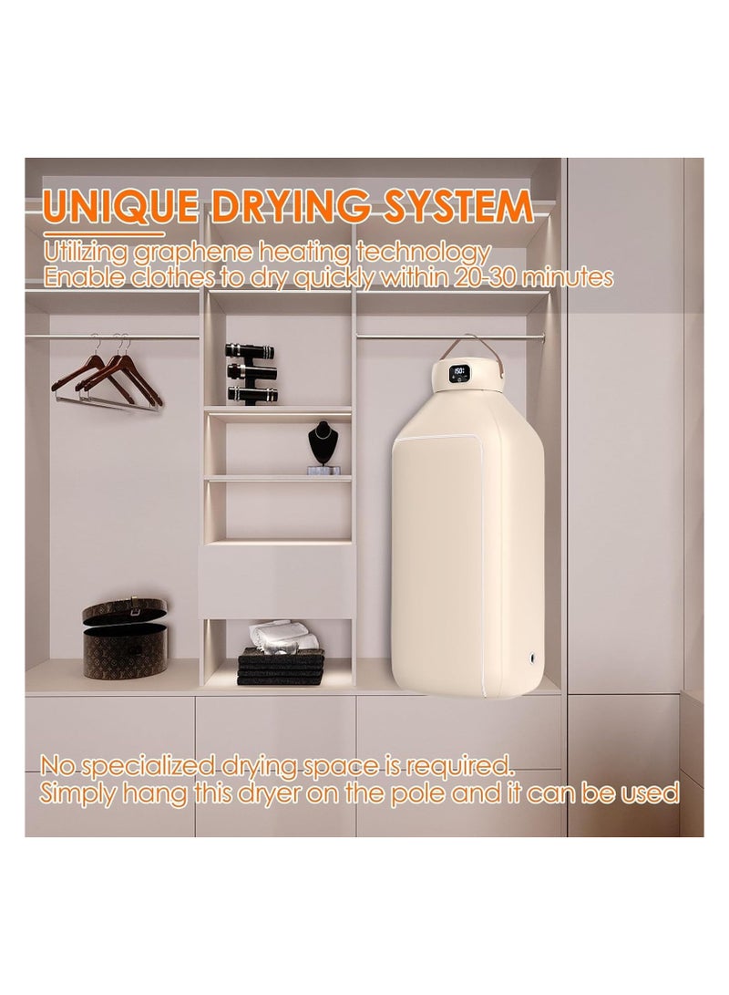 general Portable dryer, folding compact drying bag, with 6-speed smart timer, LED digital touch control, fast drying, very suitable for apartment dormitory travel - Image 5