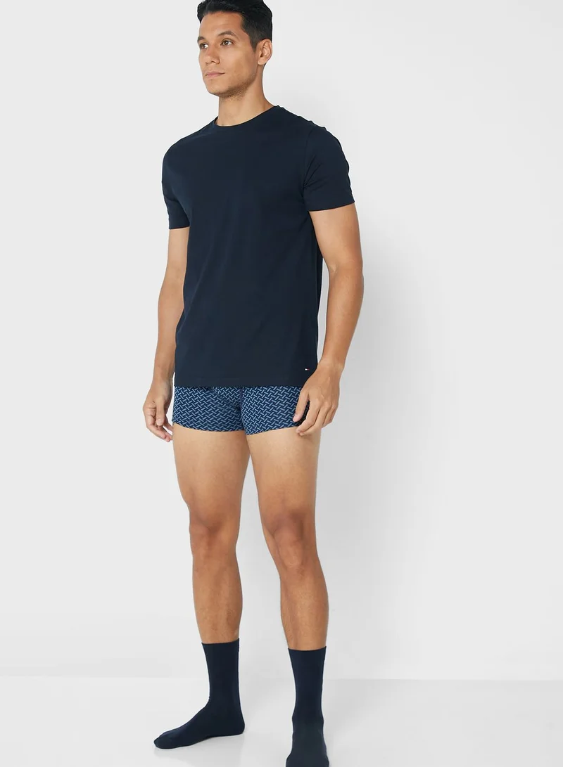 TOMMY HILFIGER Logo T-Shirt & Trunks With Socks