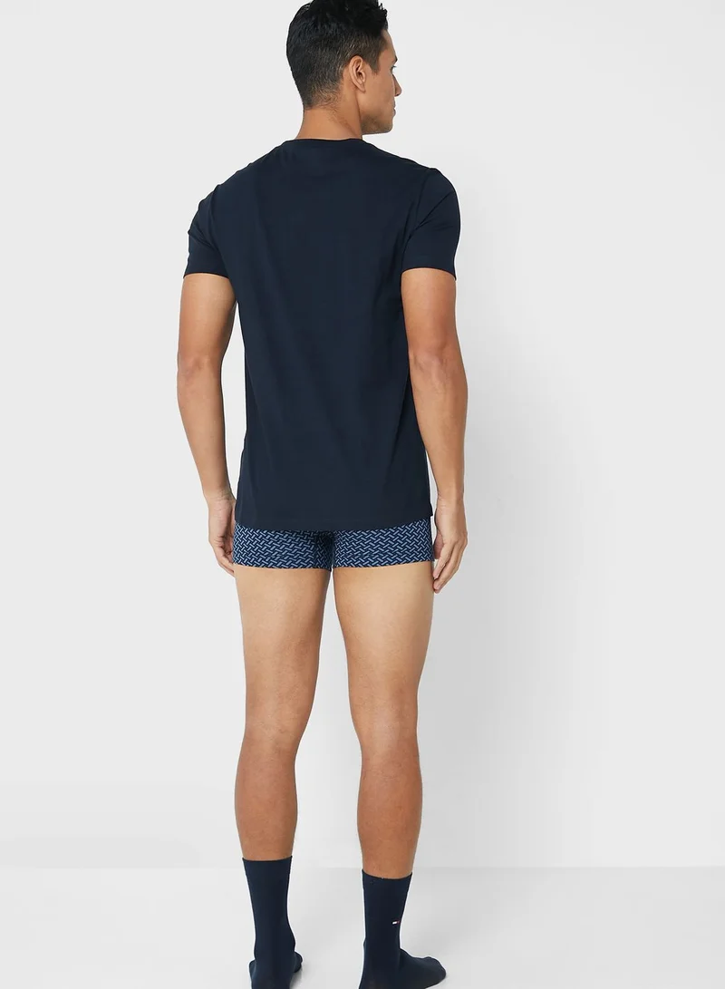 TOMMY HILFIGER Logo T-Shirt & Trunks With Socks