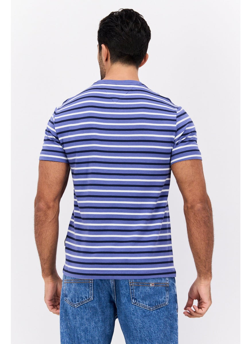 Men Crew Neck Short Sleeves Stripe T-Shirt, Blue Combo - pzsku/Z25317059ECBE39045210Z/45/_/1737643077/738be5db-b337-4021-b9fc-4fd496796834