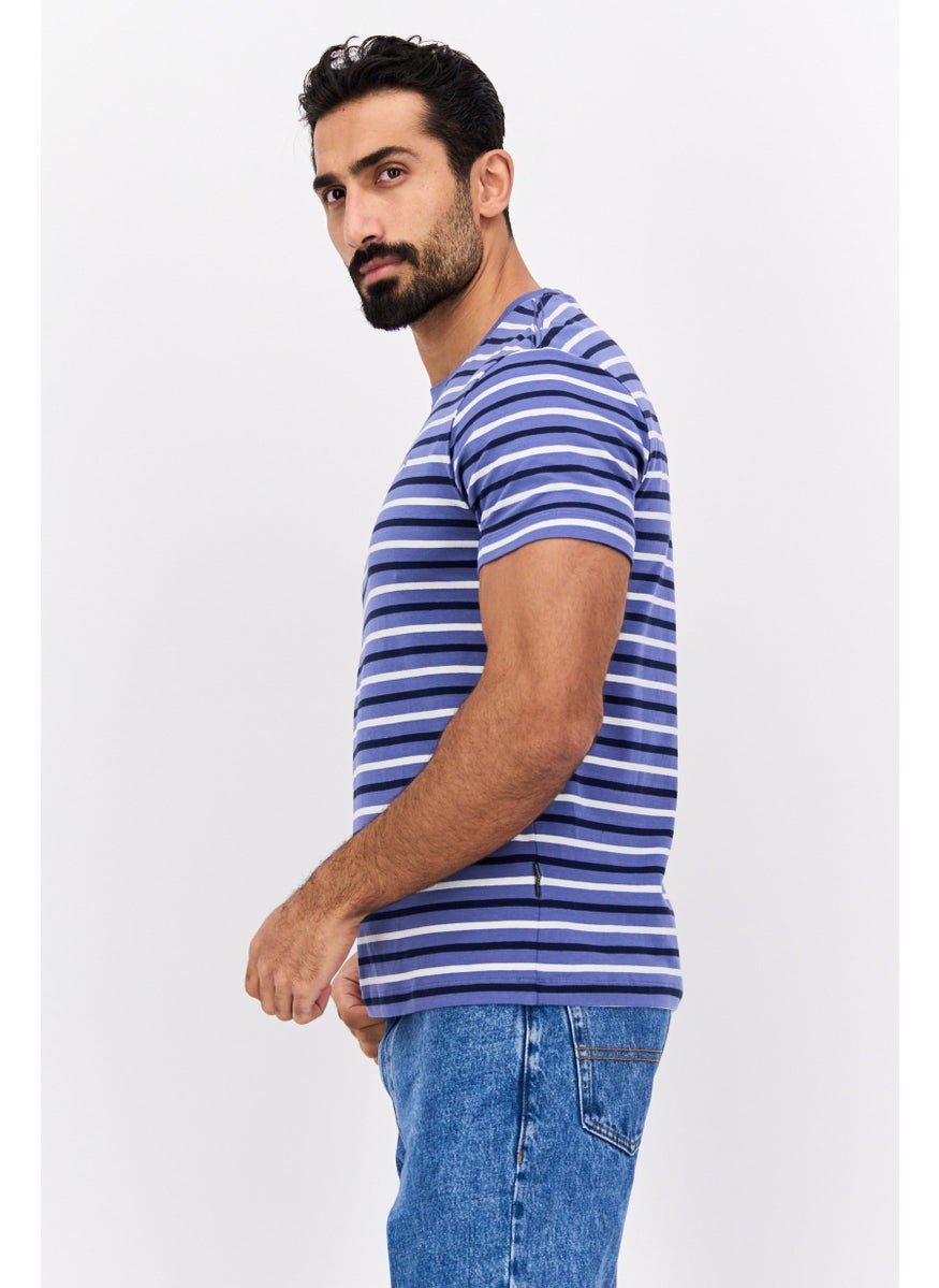 Men Crew Neck Short Sleeves Stripe T-Shirt, Blue Combo - pzsku/Z25317059ECBE39045210Z/45/_/1739801698/f8676948-1ad5-4e8a-8c07-0f93827d46b2