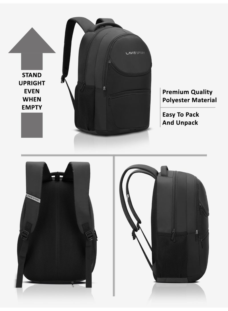 لافي حقيبة ظهر لافي سبورت أطلس  لتر متوافقة مع اللابتوب وغطاء مطر أسودرمادي - Image 5
