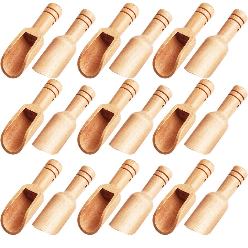Calary Arroyner 30 PCS Mini Wooden Spoon Mini Bamboo Spoons Small Bath Salt Spoon Small Spice Spoons for Sugar Scrubs, Spices, Bath Salts, Cooking - Image 1