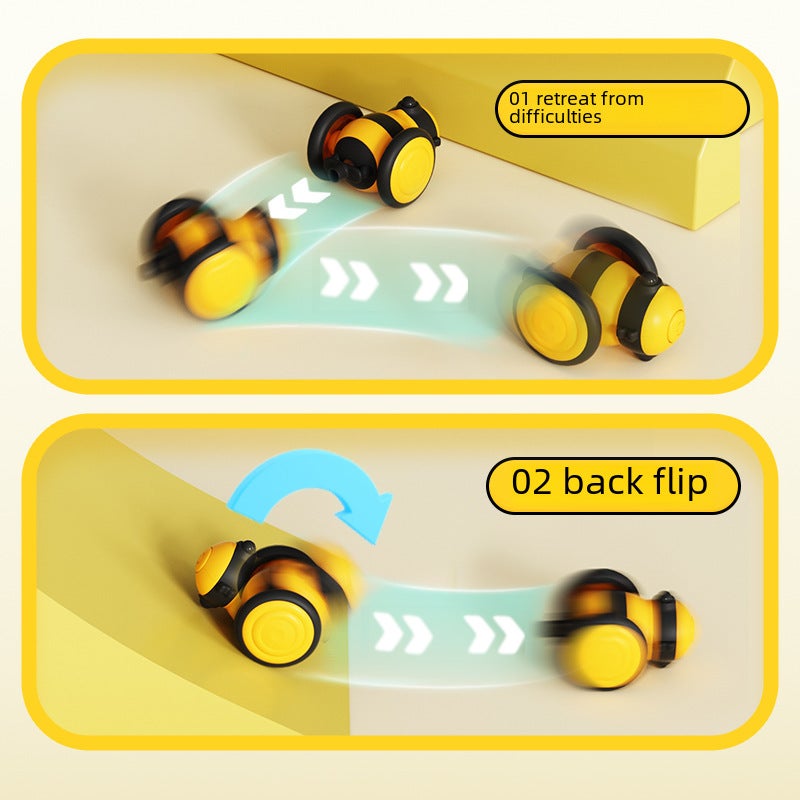 Bee cat toy electric cat toy self-Hi cat toy intelligent funny cat stick pet kitten toy car(Little Bee toy-pink Chinese, 60*53*38mm) - Image 3