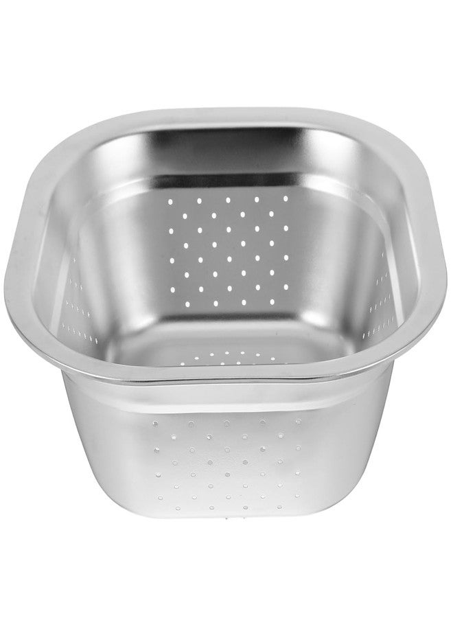 Vosarea Stainless Steel Colander Metal Colander Strainer Square Large Capacity Fruit Basin Kitchen Washing Vegetables Drainer for Drain Pasta Rice Serve - Image 1