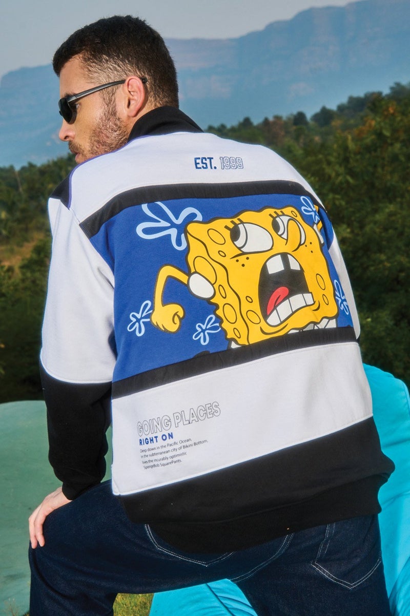 Bonkers Corner SpongeBob 1999 Oversized Jacket For Men's - Image 4