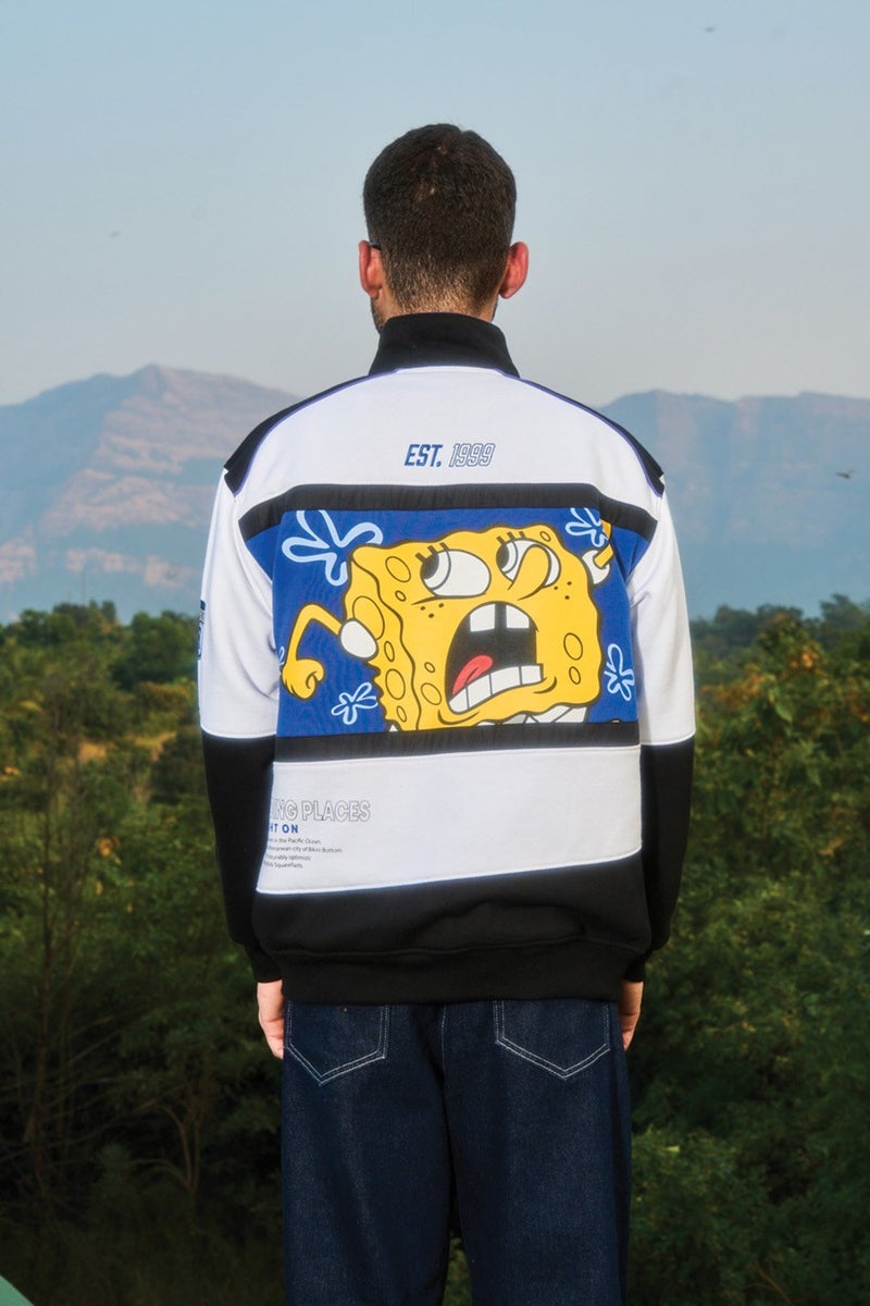 Bonkers Corner SpongeBob 1999 Oversized Jacket For Men's - Image 1