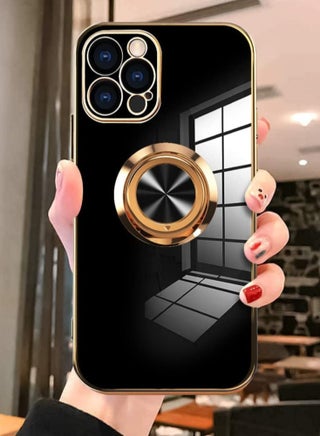 Compatible with iPhone 14 Pro Case with Screen Protector Plating Built-in 360 Rotation Magnetic Ring Kickstand Holder Soft Slim Edges Shockproof Bumper Protective Cover (Black) - pzsku/Z2531A01DED7D902BCCDDZ/45/_/1710558897/90734e38-142b-4a6f-ae10-8dd36bc34cef