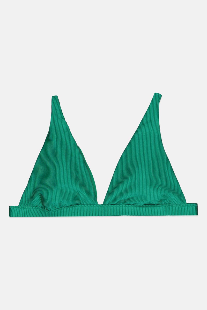 Aerie Women Lightly Padded Textured Bra, Green - Image 1
