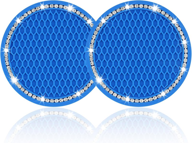 JUSTTOP Deep Blue Car Cup Holder Coasters - Image 1