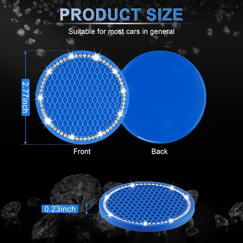 JUSTTOP Deep Blue Car Cup Holder Coasters - Image 2