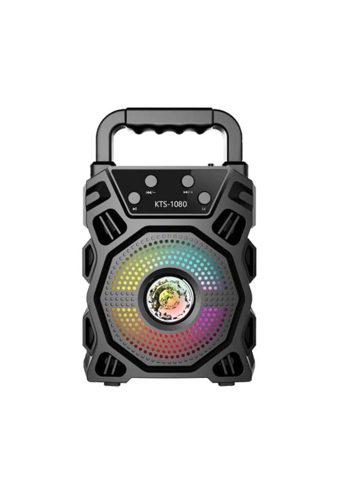 كي تي اس مكبر صوت بلوتوث لاسلكي محمول KTS-1080 يدعم بطاقة SD و Pend rive و FM والميكروفون - Image 4