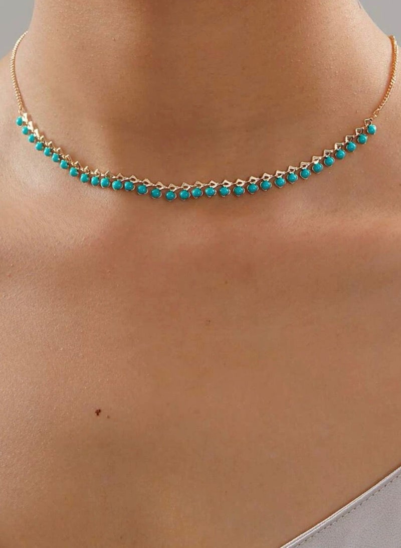 بلو لاين سلسال نسائي عصري وأنيق مطلي باللون الذهبي - Image 2