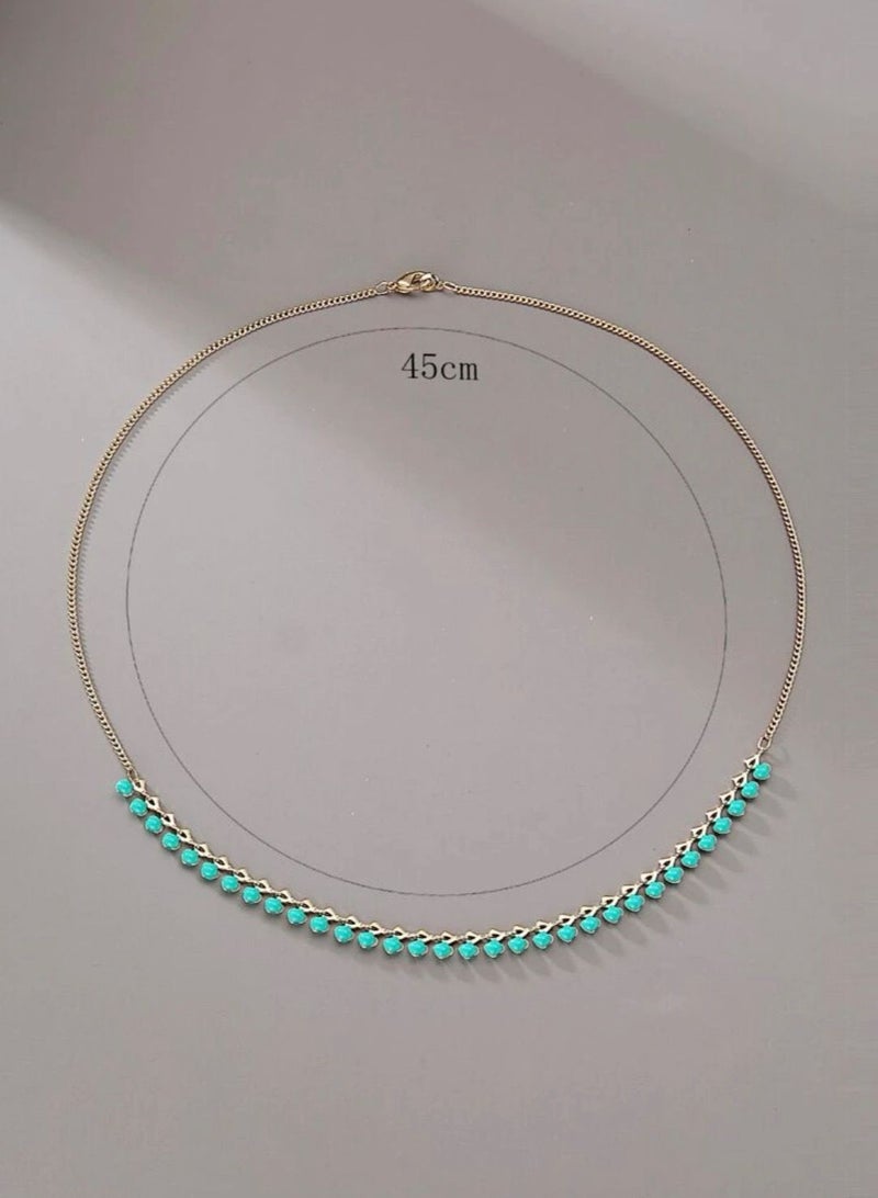 بلو لاين سلسال نسائي عصري وأنيق مطلي باللون الذهبي - Image 4