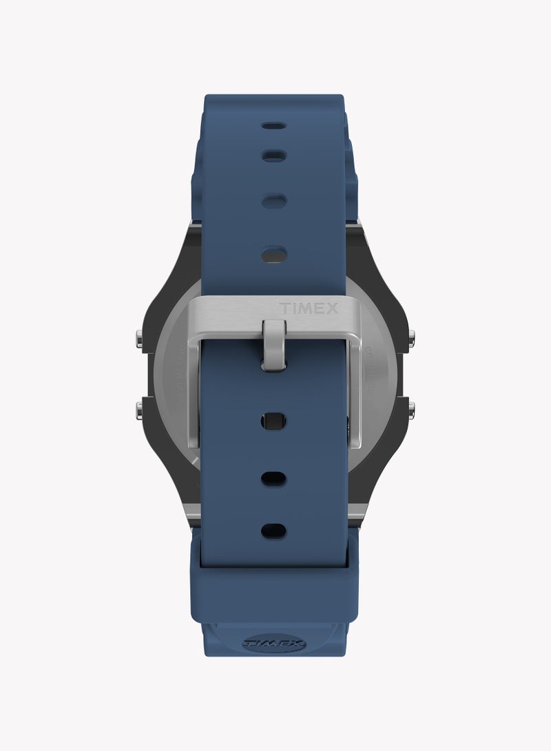 Timex 80 Silver Tone Blue lens and Resin Strap TW2W43900 Unisex Watch - Image 2