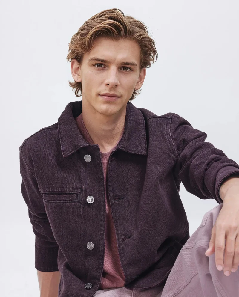 رير رابِت Men's Regular Fit Plain Jacket