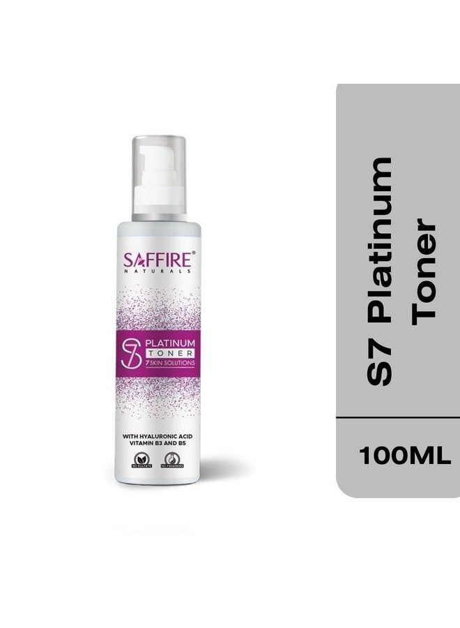 Saffire Natural S7 Platinum Toner |7 Skin Solutions | For Open Pores, Pore Tightening & Cleansing | Glowing Skin & Acne Free With Hyaluronic Acid (100ML) - Image 5