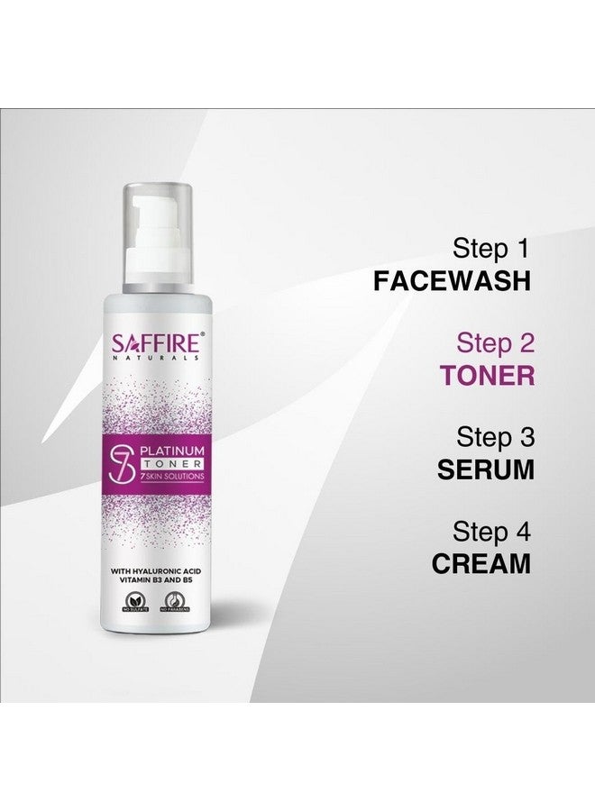 Saffire Natural S7 Platinum Toner |7 Skin Solutions | For Open Pores, Pore Tightening & Cleansing | Glowing Skin & Acne Free With Hyaluronic Acid (100ML) - Image 2