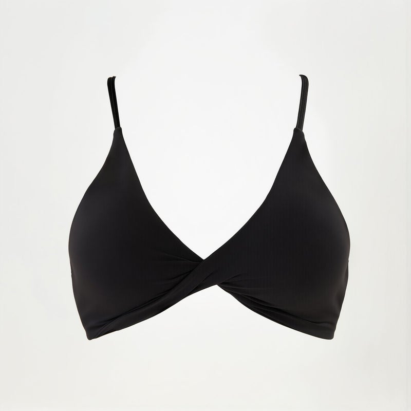 Sport Bras for Women Soft Nylon Twist Front Breathable Yoga Bra Black S - Image 4