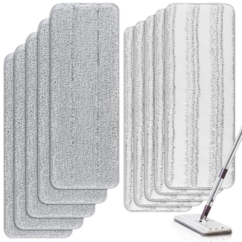 BeiLan Microfiber Cleaning Pads: 10 Pack 13" X 4.9" Washable for Floor Cleaning Compatible with Tethys & Most 13 Inch Flat Mops - Replacement for Mop Bucket Set - Image 1
