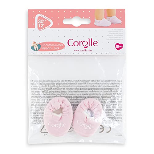 Corolle Baby Doll Pink Slippers Outfit Accessory Mon Premier Poupon Clothing and Accessories fit 12 Dolls for Kids Ages 18 Months and up - Image 1