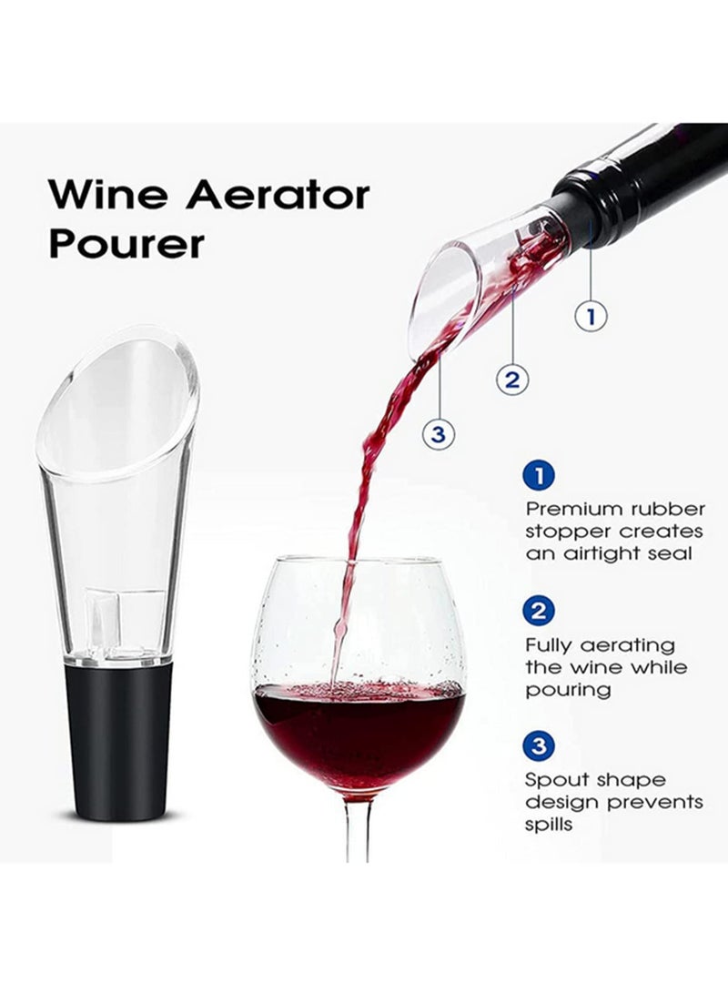 4Pcs Electric Wine Opener Set with Foil Cutter Wine Stopper and Pourer Rechargeable Automatic Corkscrew with LED Light Display for Easy Opening and Serving  - Image 4