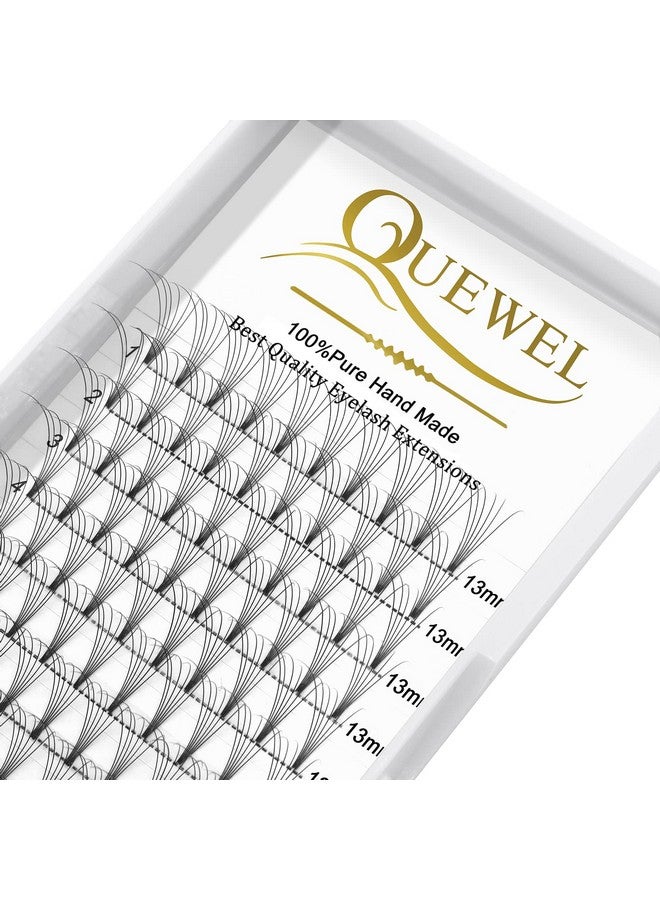 QUEWEL Volume Lash Extensions 6D 0.07Mm C Curl 13Mm Short Stem Premade Fans Soft;Optinal 3D;4D;5D;6D;7D;8D 0.07;0.10Mm C;D 820Mm Mix916Mm 1215Mm 815Mm;(6D 0.07C 13Mm) - Image 1