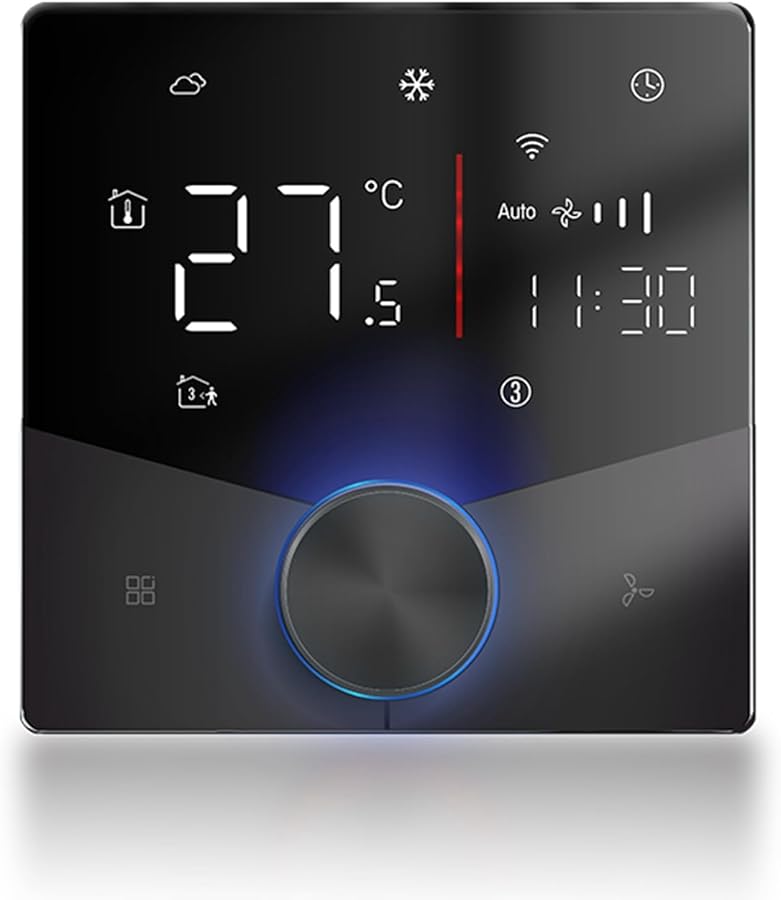 FTVOGUE Smart WiFi Air Conditioner Thermostat Programmable 5 2 Day Schedule 7 Color LED Black - Image 1