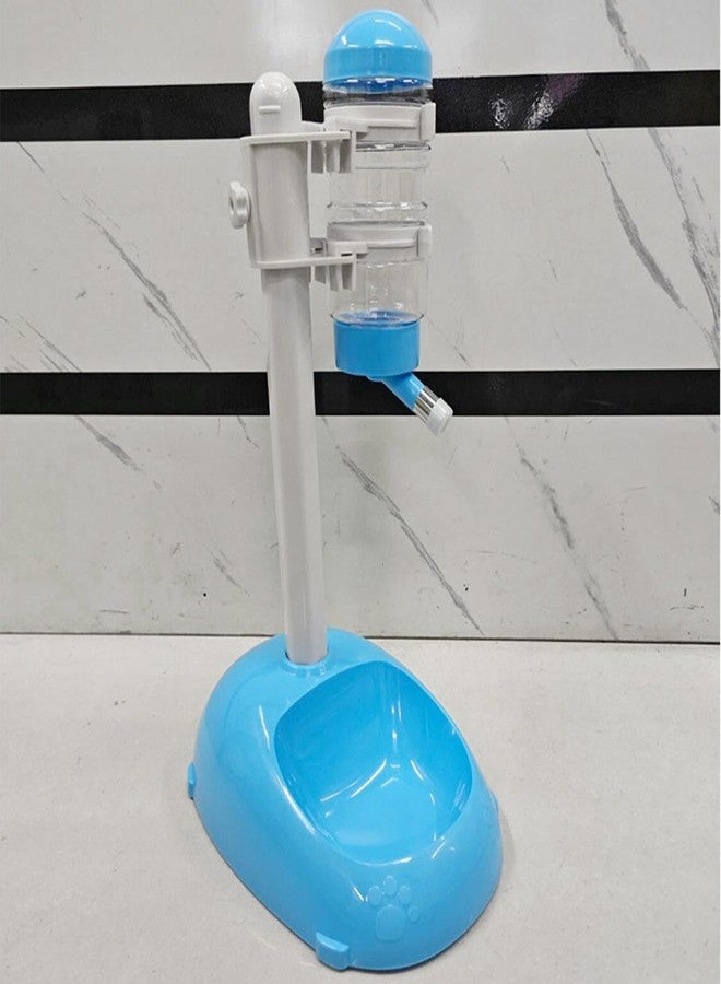 Asixxsix Pet Standing Water Dispenser, Height Adjustable Automatic Water Feeder Food Feeder Bowl, 500ml Dog Water Bottle Dispenser, Dog Cat Feeding Water Bowl Set (Blue) - Image 4
