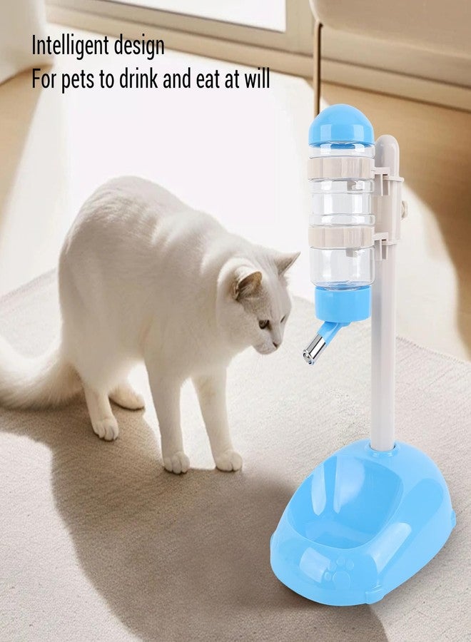 Asixxsix Pet Standing Water Dispenser, Height Adjustable Automatic Water Feeder Food Feeder Bowl, 500ml Dog Water Bottle Dispenser, Dog Cat Feeding Water Bowl Set (Blue) - Image 2