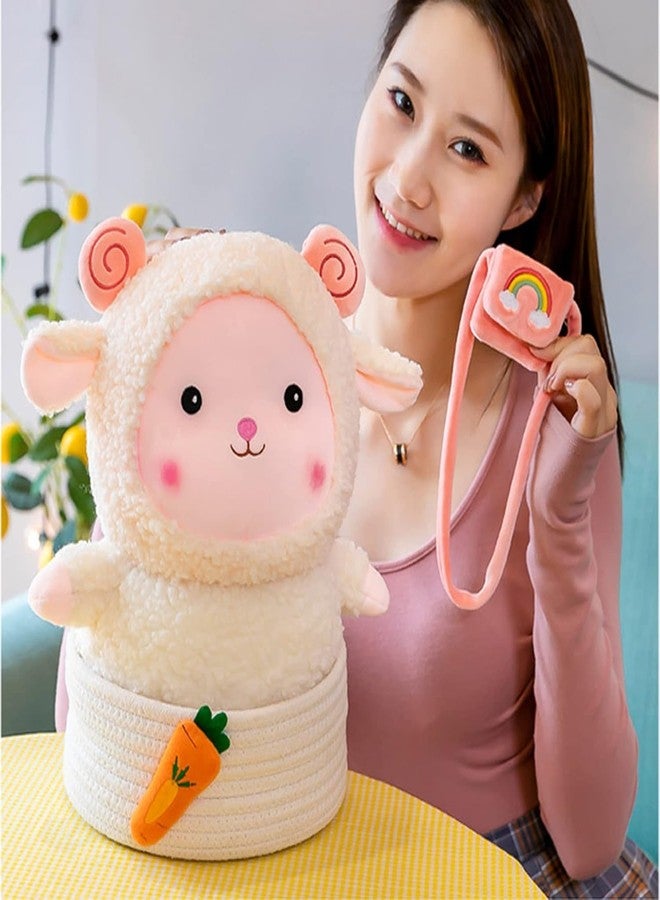 توي شاين لعبة خروف محشوة لطيفة من توي شاين، طولها 38 سم، حيوان قطيفة ناعم | دمى خروف محشوة رائعة | وسادة عناق قطيفة ناعمة | هدية عيد ميلاد للأطفال، أخضر - Image 2