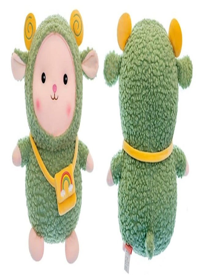 توي شاين لعبة خروف محشوة لطيفة من توي شاين، طولها 38 سم، حيوان قطيفة ناعم | دمى خروف محشوة رائعة | وسادة عناق قطيفة ناعمة | هدية عيد ميلاد للأطفال، أخضر - Image 1