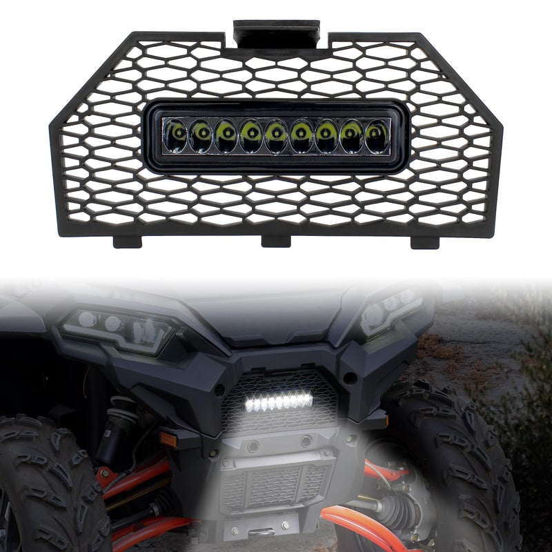 SAUTVS Front Grill Screen Radiator with Light for Polaris Sportsman 850 1000 20172025 Front Mesh Grille with LED Light Bar for Polaris Sportsman XP 1000 SP 850 20172025 Accessories 1PC